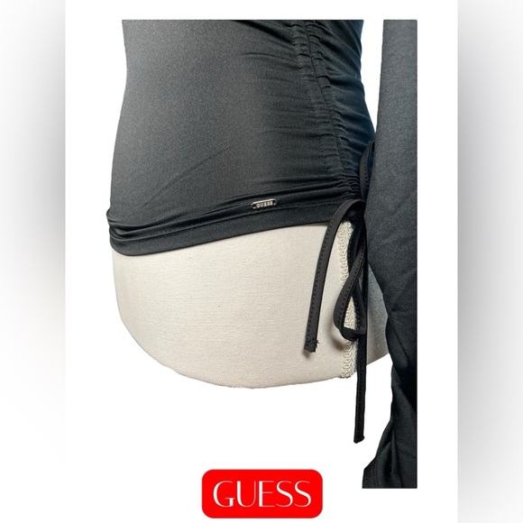 Guess | Deep V Neck Ruched Top - Picture 4 of 7